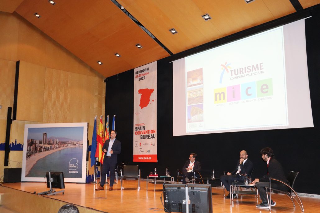 Intervención del Director de Inteligencia Turística de Turisme Comunitat Valenciana, Mario Villar, en la Asamblea de la Spain Convention Bureau en Benidorm en 2019