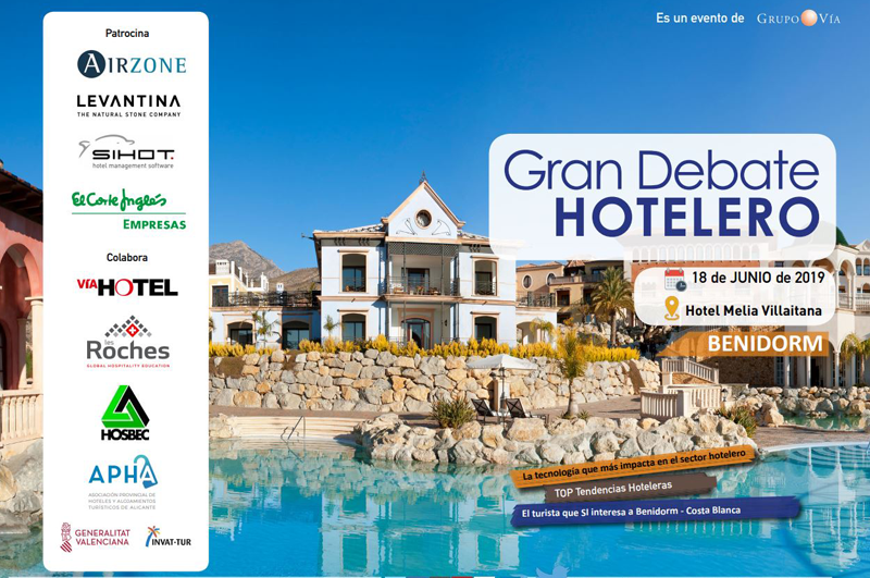 Cartel Gran debate hotelero en Benidorm - Costa Blanca