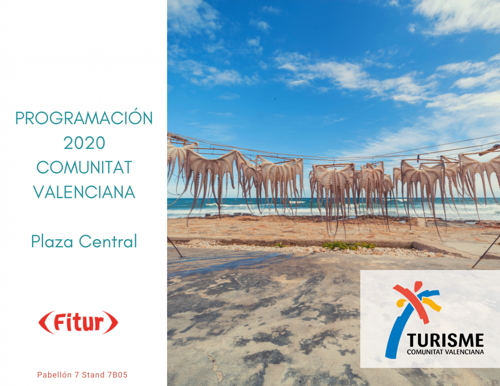 Portada del programa de actos de Plaza Central en Fitur Comunitat Valenciana 2020