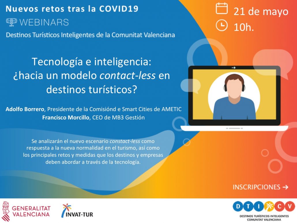 Webinar DTICV sobre tecnología contact-less en destinos turísticos