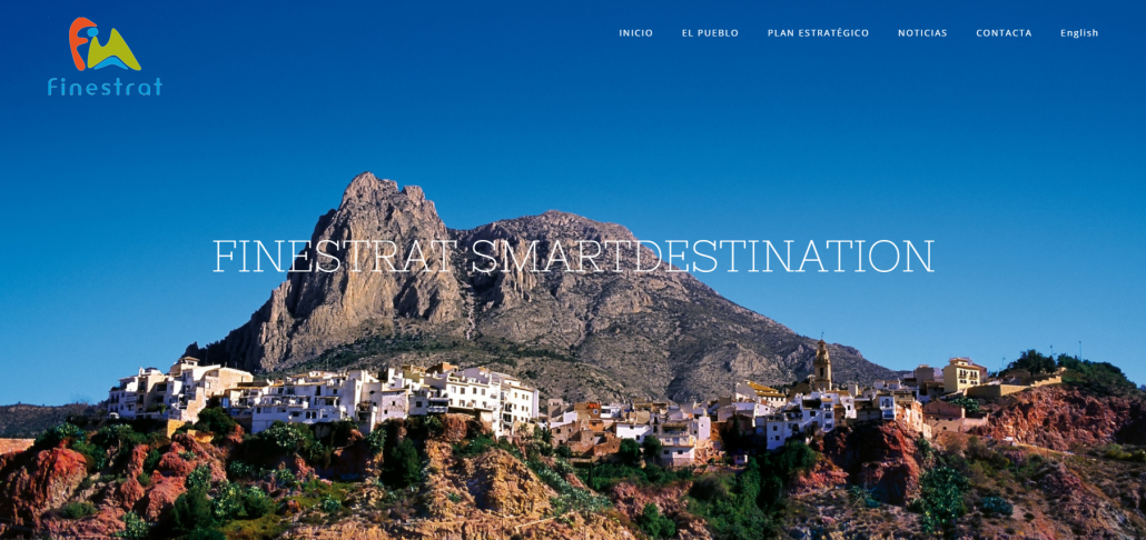 Portada de la web de Finestrat Smart Destination, Destino Turístico Inteligente de la Comunitat Valenciana