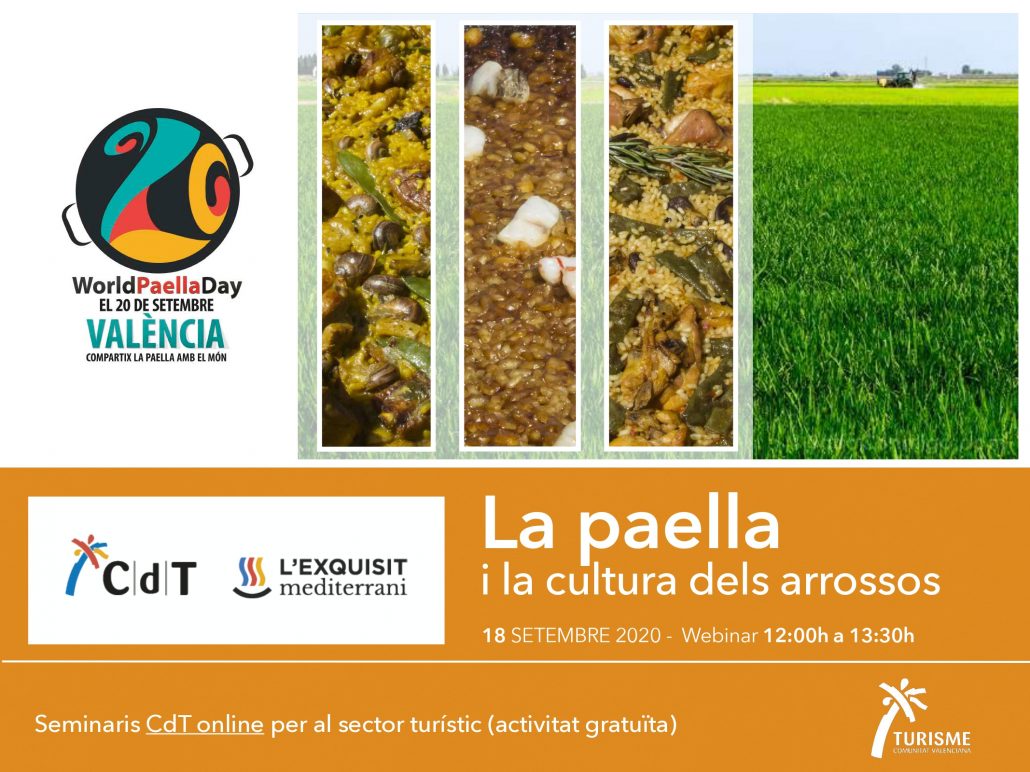 Portada del seminari La paella i la cultura dels arrossos en la Comunitat Valenciana, setembre 2020