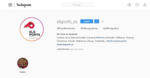 Perfil de Els Ports en Instagram que ilustra el artículo del Barómetro de Redes Sociales de los Destinos Turísticos de la Comunitat Valenciana 2018 primer semestre