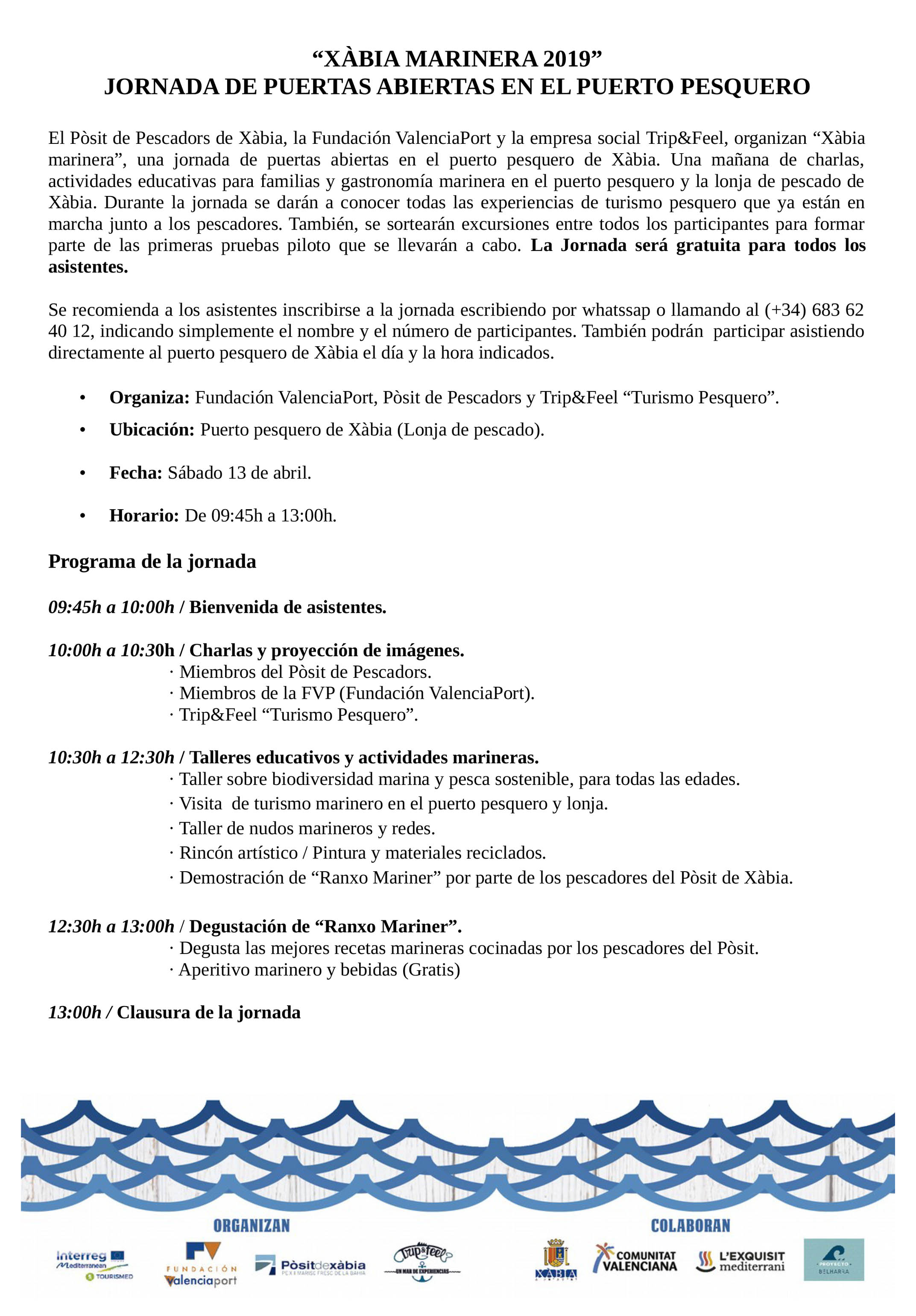 Programa Xàbia Marinera 2019