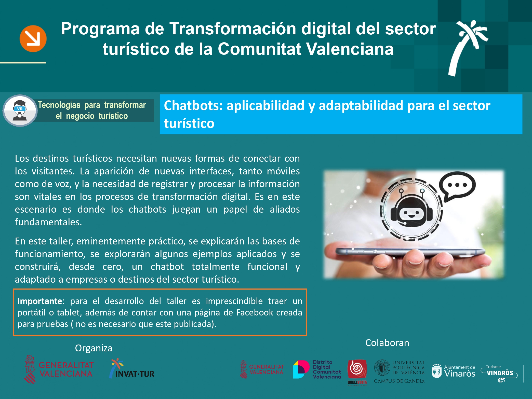 Presentación talleres de chatbots para turismo 2019