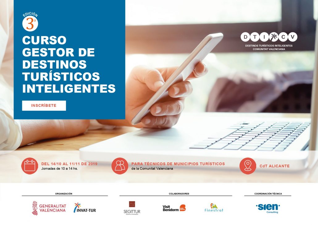 Portada Tercera edición Curso Destinos Turísticos Inteligentes Comunitat Valenciana 2019