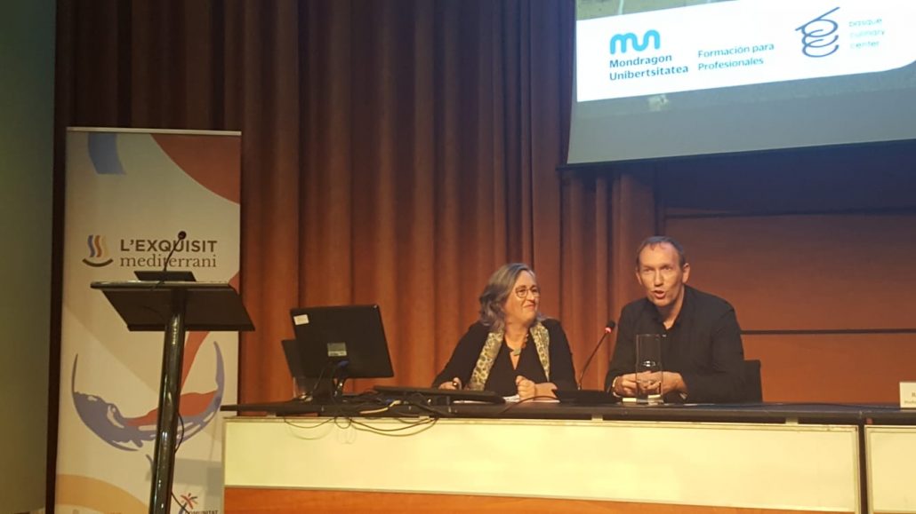 Amaia López de Heredia e Iñaki Gaztelumendi en inauguración curso L'Exquisit Mediterrani