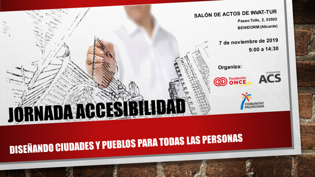 Cartel de la Jornada sobre accesibilidad al patrimonio organizada por Turisme Comunitat Valenciana y la Fundación Once