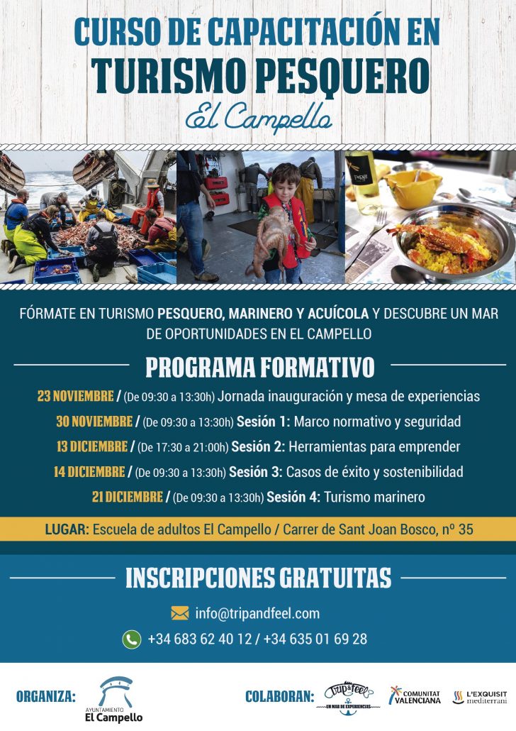 Curso de formación en pescaturismo en la Comunitat Valenciana impartido en El Campello en 2019