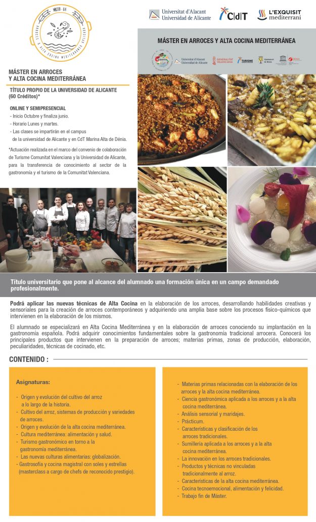 Folleto informativo máster en arroces y alta cocina mediterránea 2020-2021 página 1