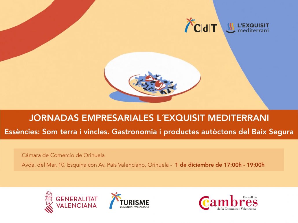 Portada del programa de la Jornada L'Exquisit Mediterrani en Orihuela diciembre 2020