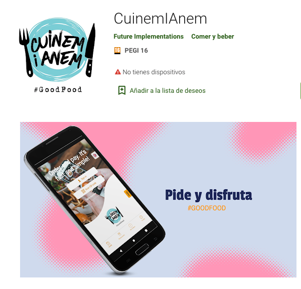 Cuinem i anem, app para comida a domicilio en Comunitat Valenciana