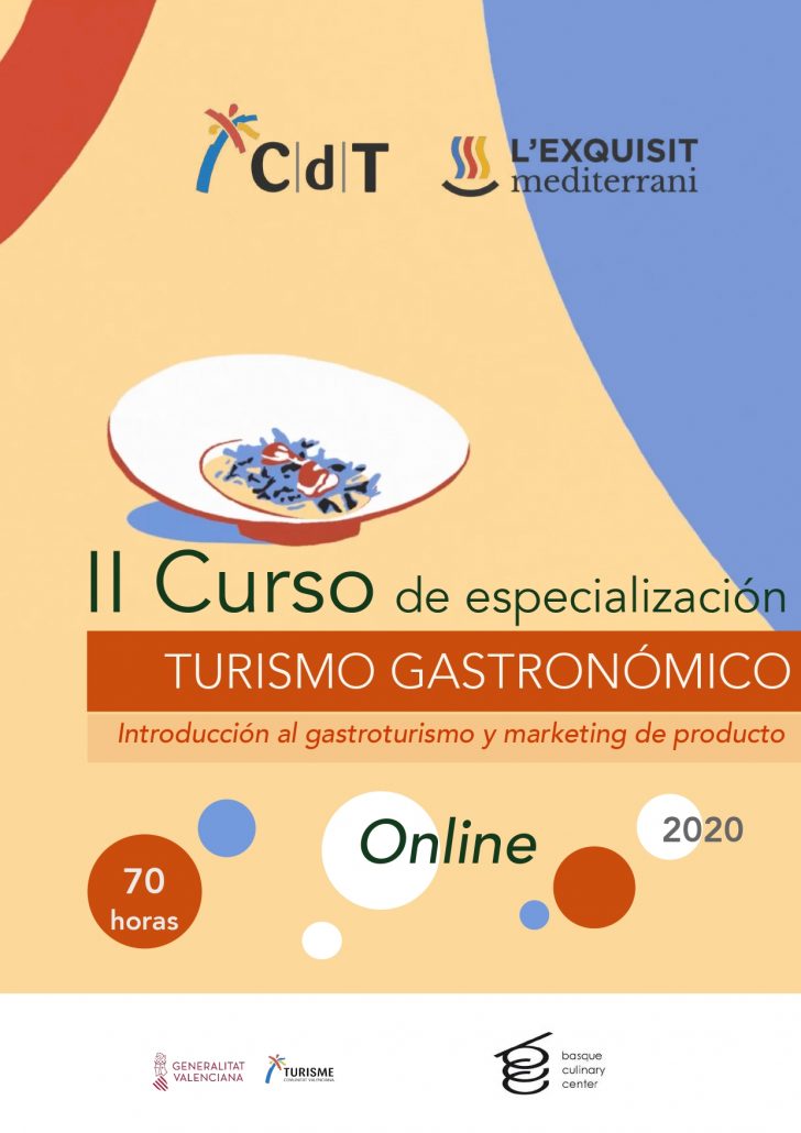 Portada del programa del II Curso de Turismo Gastronómico de L'Exquisit Mediterrani, Comunitat Valenciana