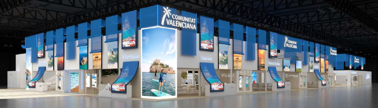 Render Vista General Stand Comunitat Valenciana Fitur 2026